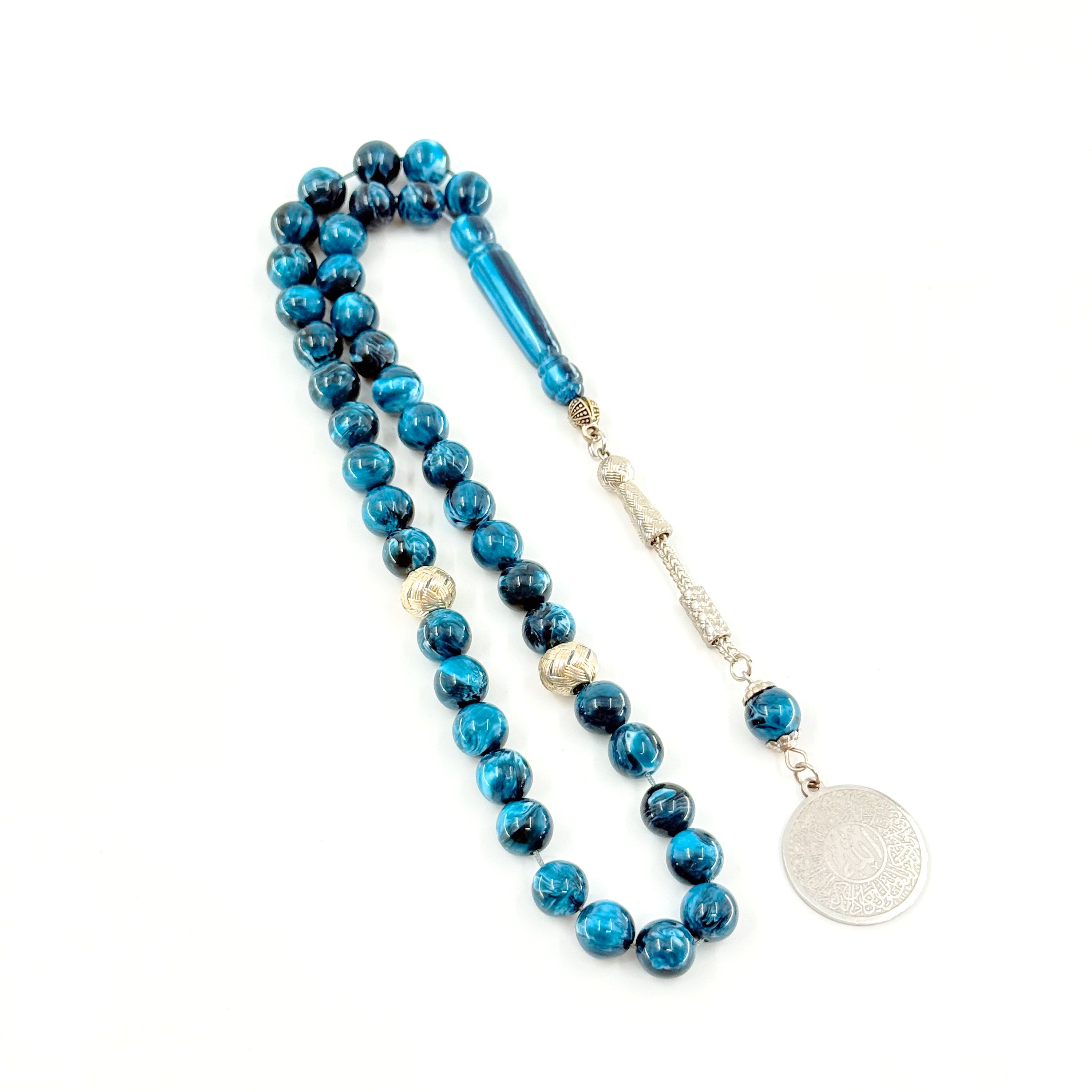 Elegant 39 Beads Islamic Tasbih Misbaha – 10mm Amber Resin Prayer Beads for Wholesale