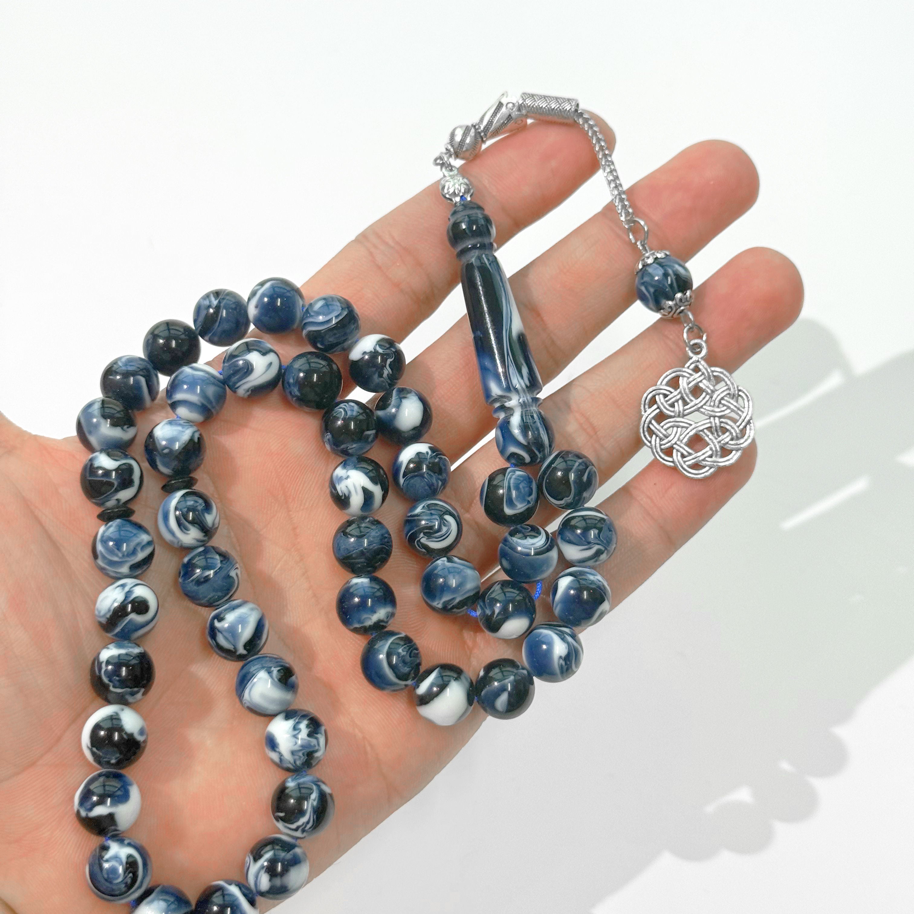 Elegant 45 Beads Islamic Misbaha Tasbih – 10mm Amber Resin Prayer Beads for Wholesale