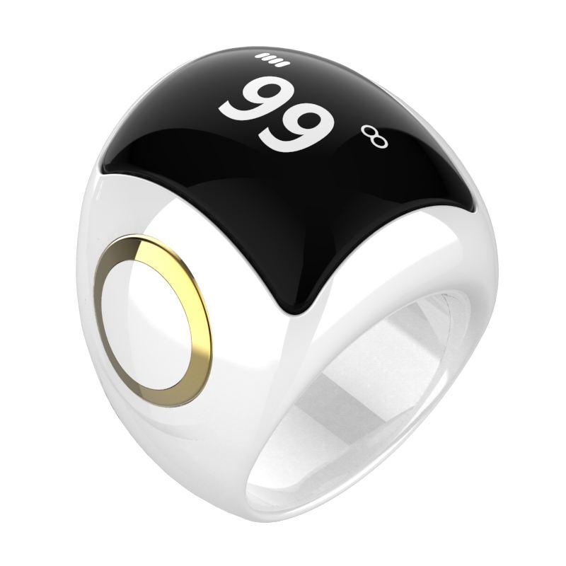 Elegant Ceramic Smart Ring: Digital Tasbih & Prayer Times for Ramadan & Eid Gift