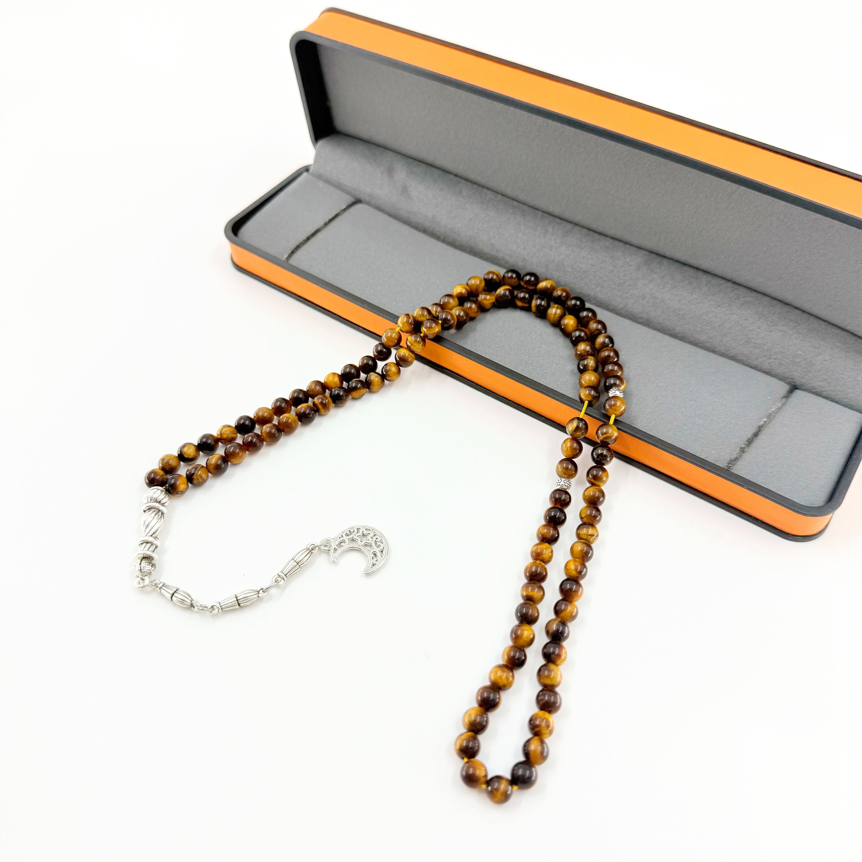 99 Beads Natural Tiger Eye Tasbih Bracelet – Wearable Islamic Prayer Beads for Zikr & Daily Duas (Wholesale)
