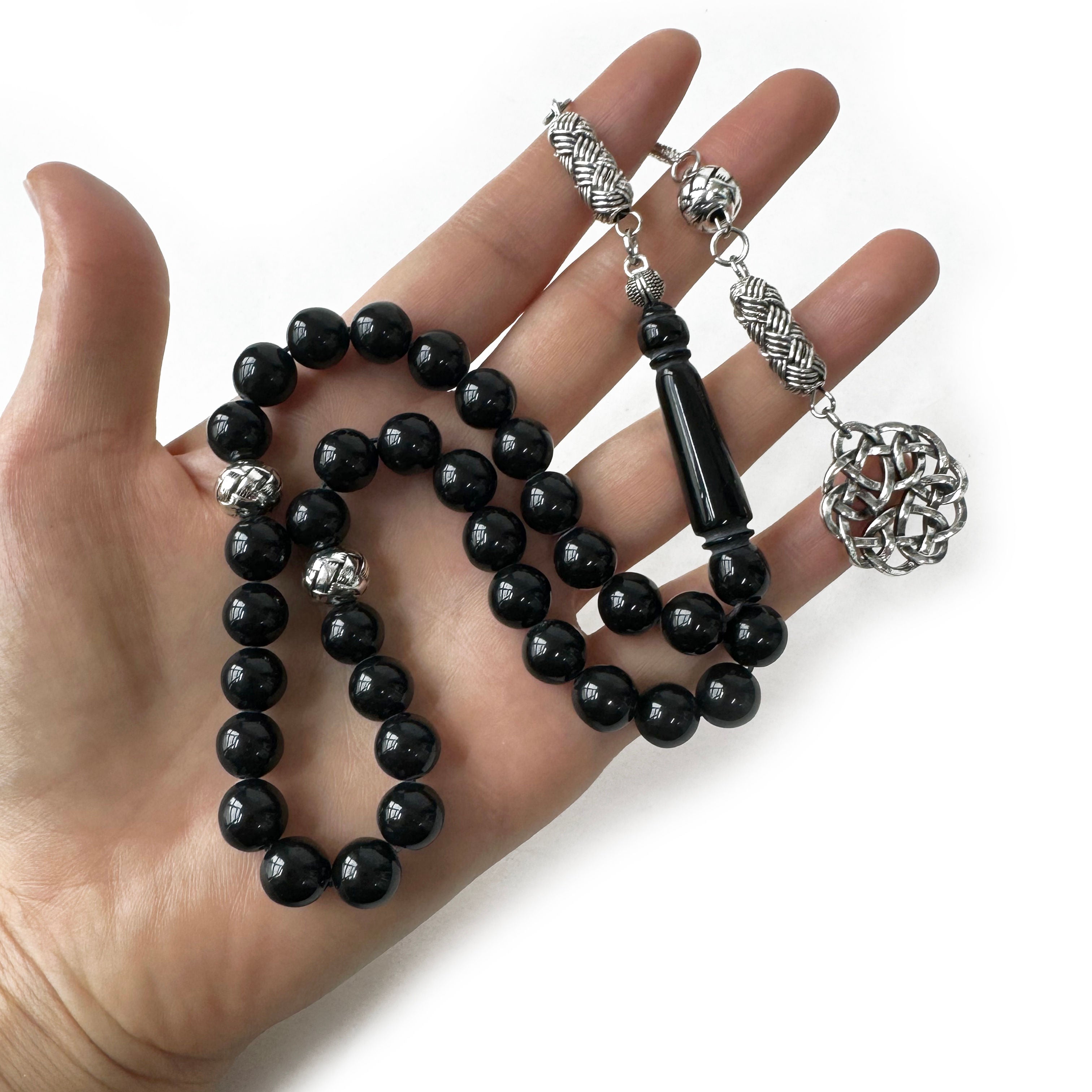 Classic 33 Beads Islamic Tasbih Misbaha – 10mm Amber Resin Prayer Beads for Wholesale