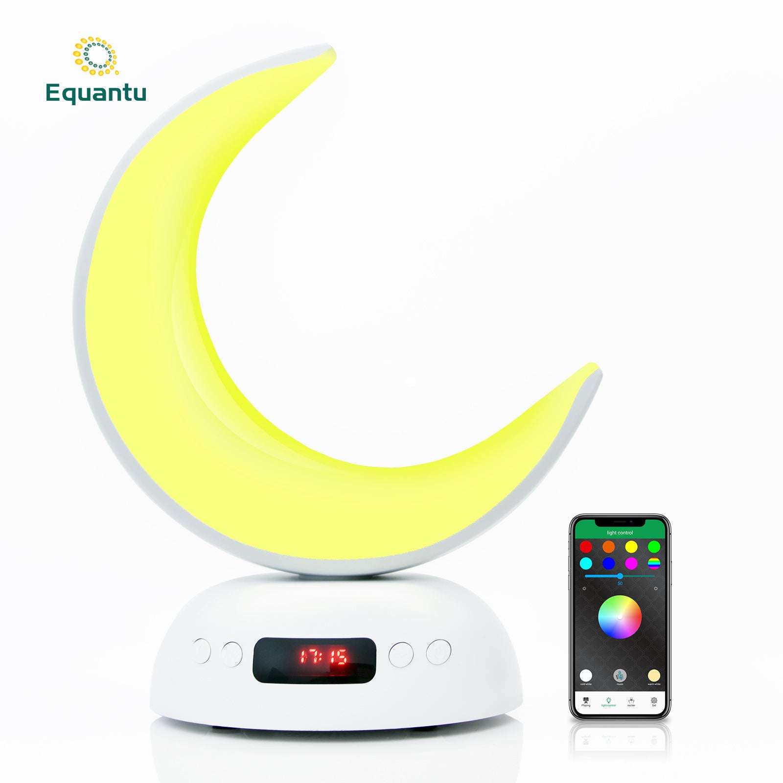 مكتب ذكي متعدد الوظائف، ساعة أذان رقمية بمصباح، مكبر صوت للقرآن الكريم، ضوء LED وناشر عطري