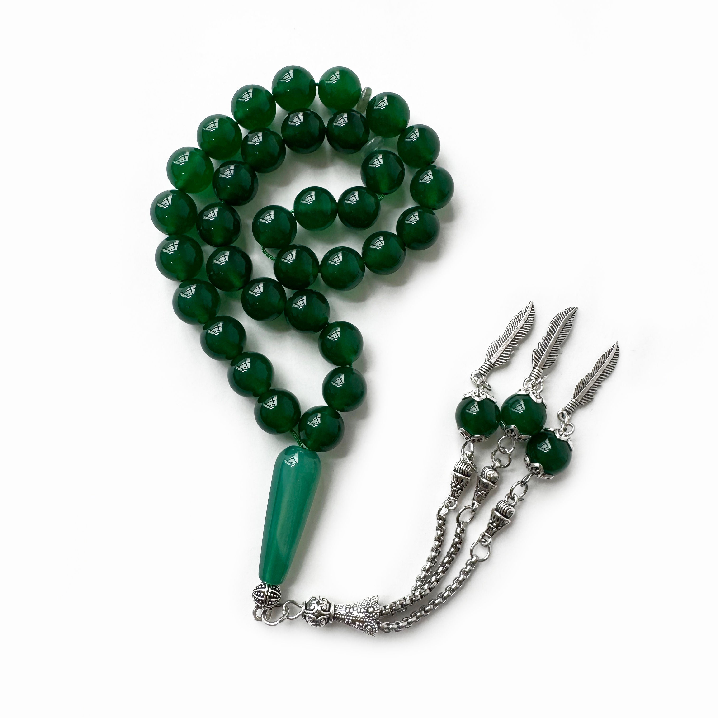 Premium 10mm Agate Tasbih – 33 Bead Islamic Prayer Bracelet for Daily Zikr