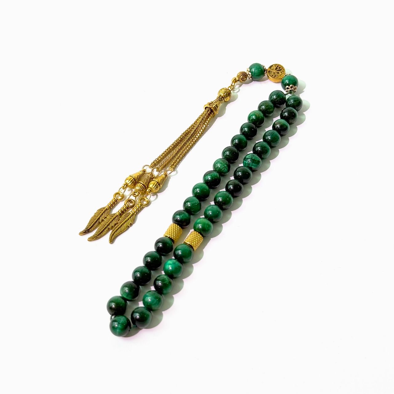 Tiger Eye Islamic Tasbih – 33 Bead 8mm Natural Stone Misbaha for Zikr & Prayer