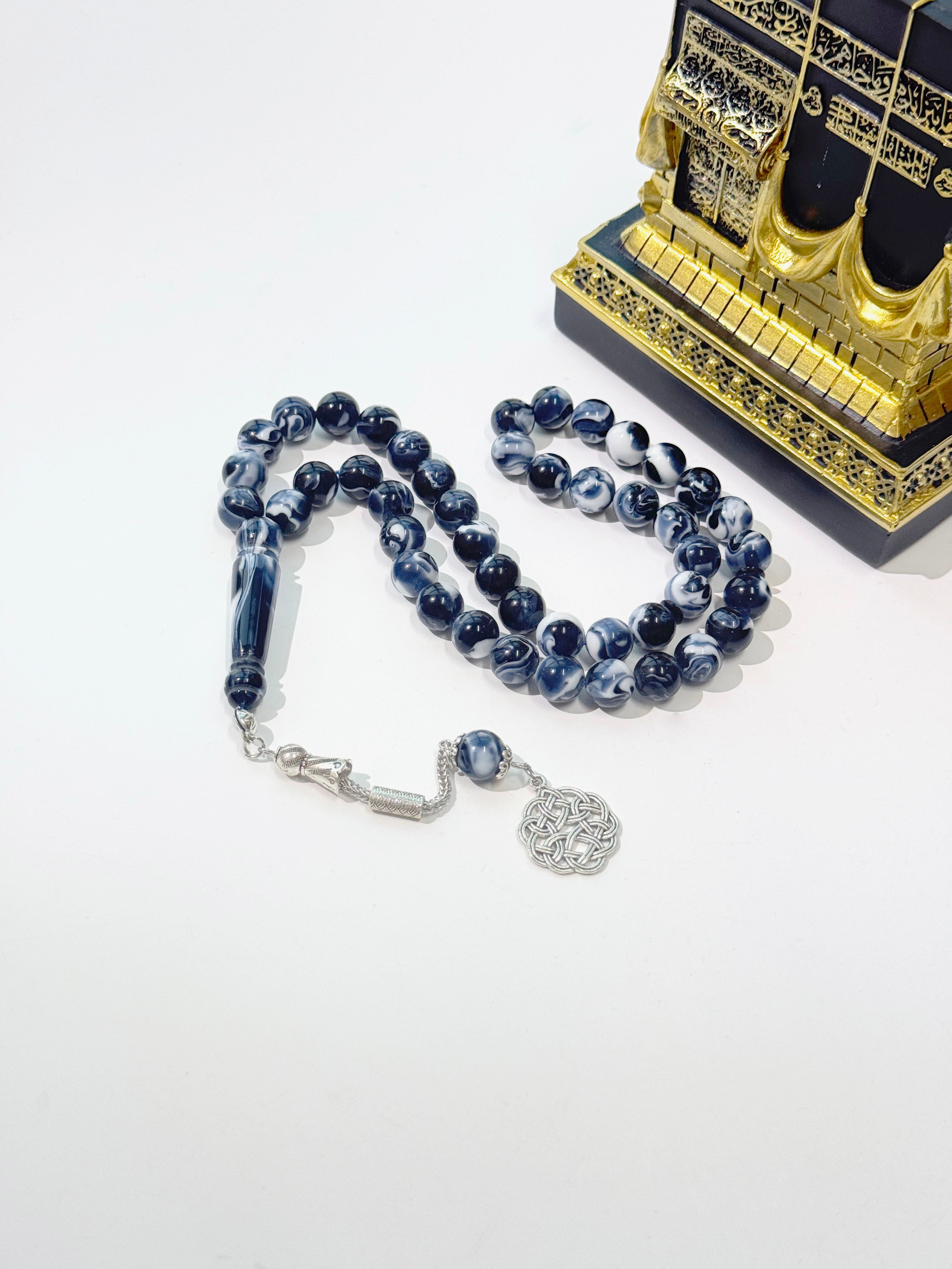 Elegant 45 Beads Islamic Misbaha Tasbih – 10mm Amber Resin Prayer Beads for Wholesale