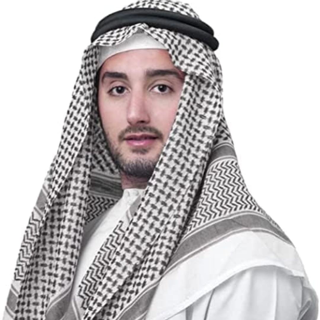 Saudi Style Keffiyeh for Men, Lightweight Polyester Head Scarf & Turban for Islamic Prayer