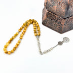 Tiger Eye Prayer Bracelet for Men - 45 Bead 8mm Tasbih Misbaha for Zikr, Natural Stone Islamic Gift