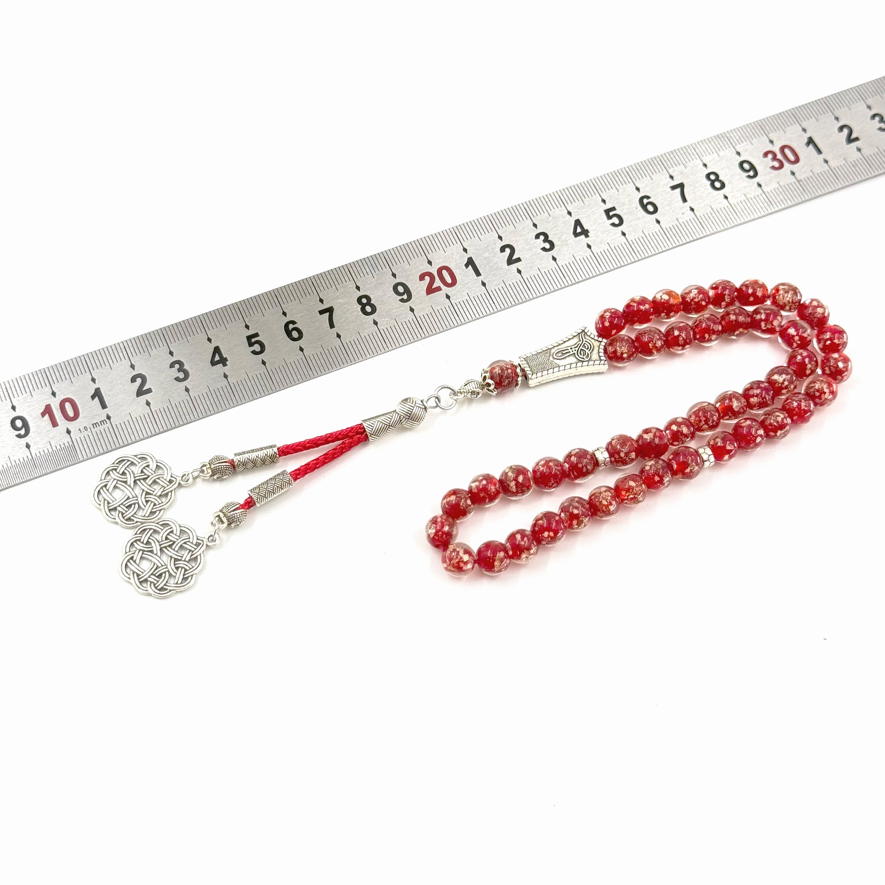 Luxury 45 Beads Crystal Glass Misbaha Tasbih – 8mm Luminous Prayer Beads for Wholesale & Islamic Gifts