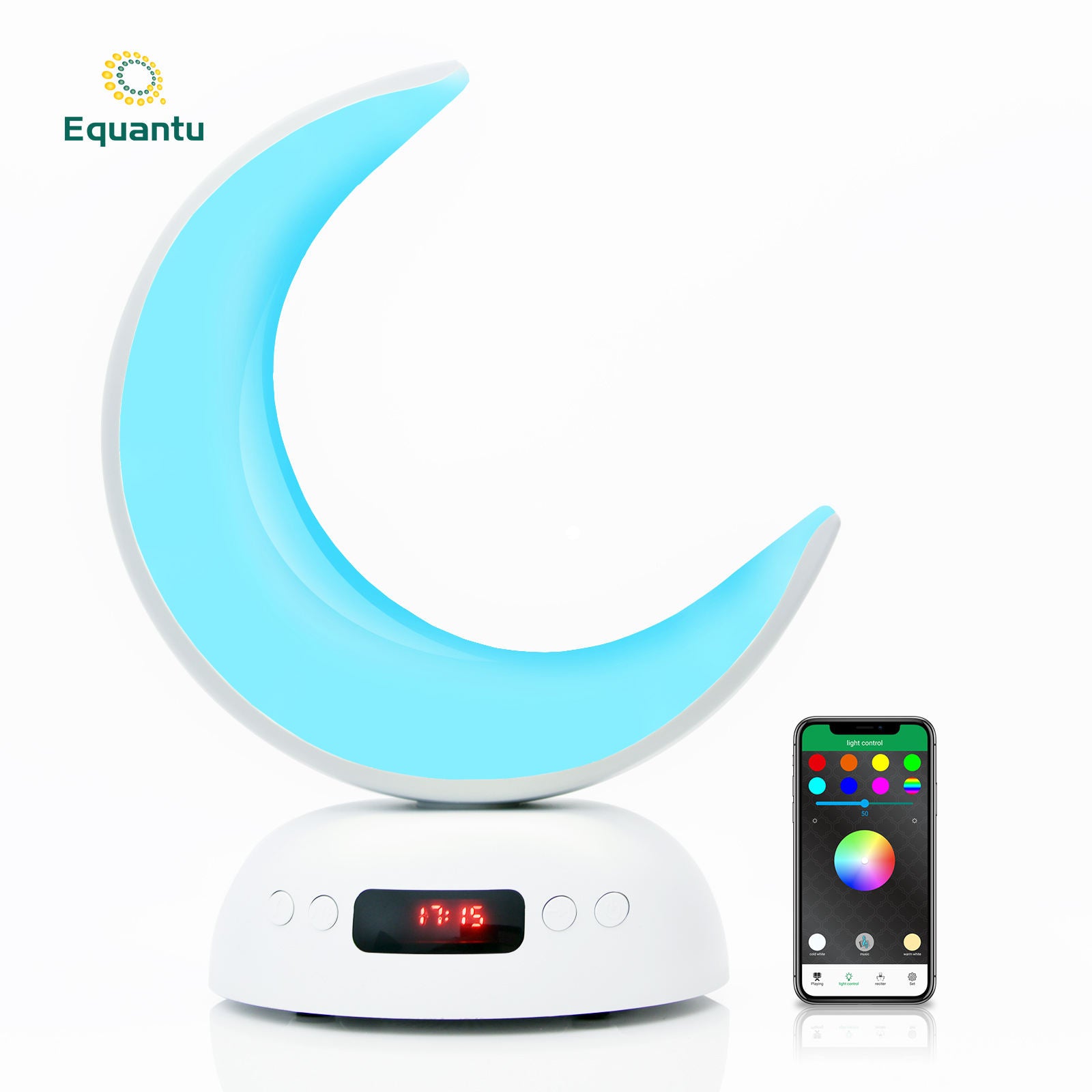 مكتب ذكي متعدد الوظائف، ساعة أذان رقمية بمصباح، مكبر صوت للقرآن الكريم، ضوء LED وناشر عطري