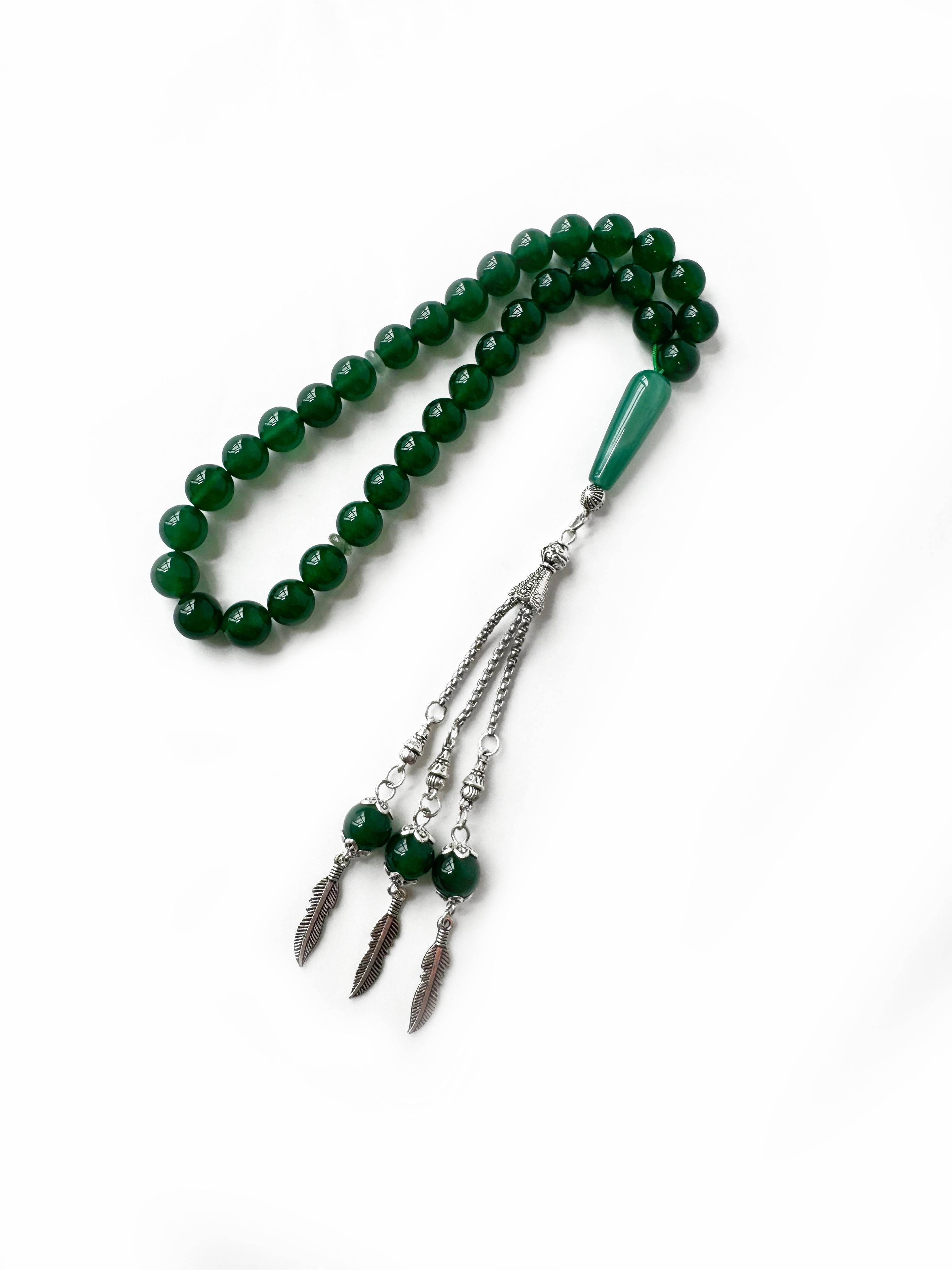 Premium 10mm Agate Tasbih – 33 Bead Islamic Prayer Bracelet for Daily Zikr