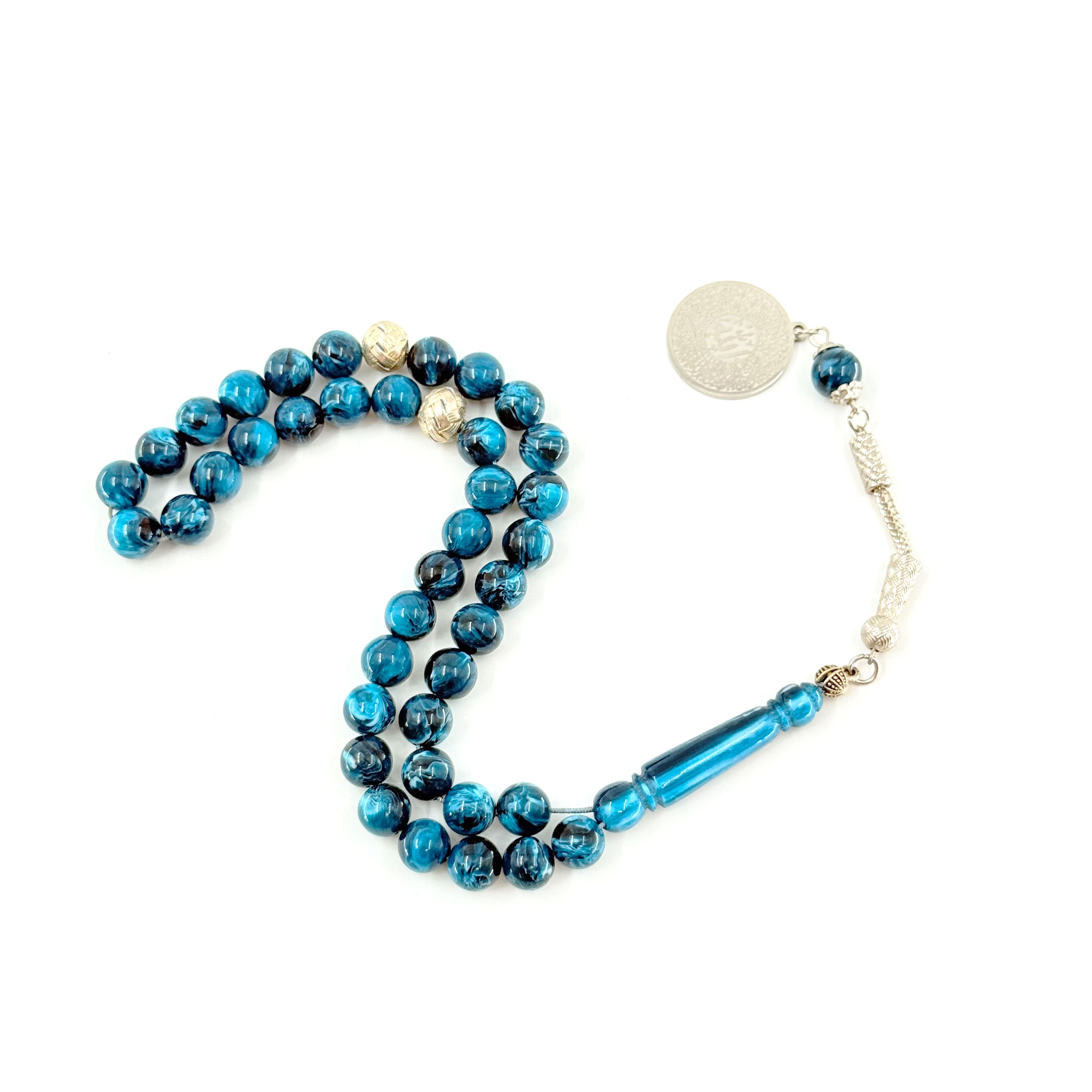 Elegant 39 Beads Islamic Tasbih Misbaha – 10mm Amber Resin Prayer Beads for Wholesale