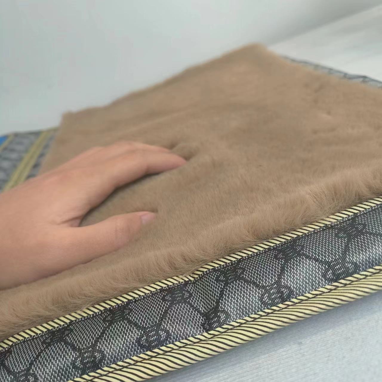 Modern Islamic Prayer Rug with Backrest, High-Pile Plush Villus, Cooling Cushion & Foldable Design