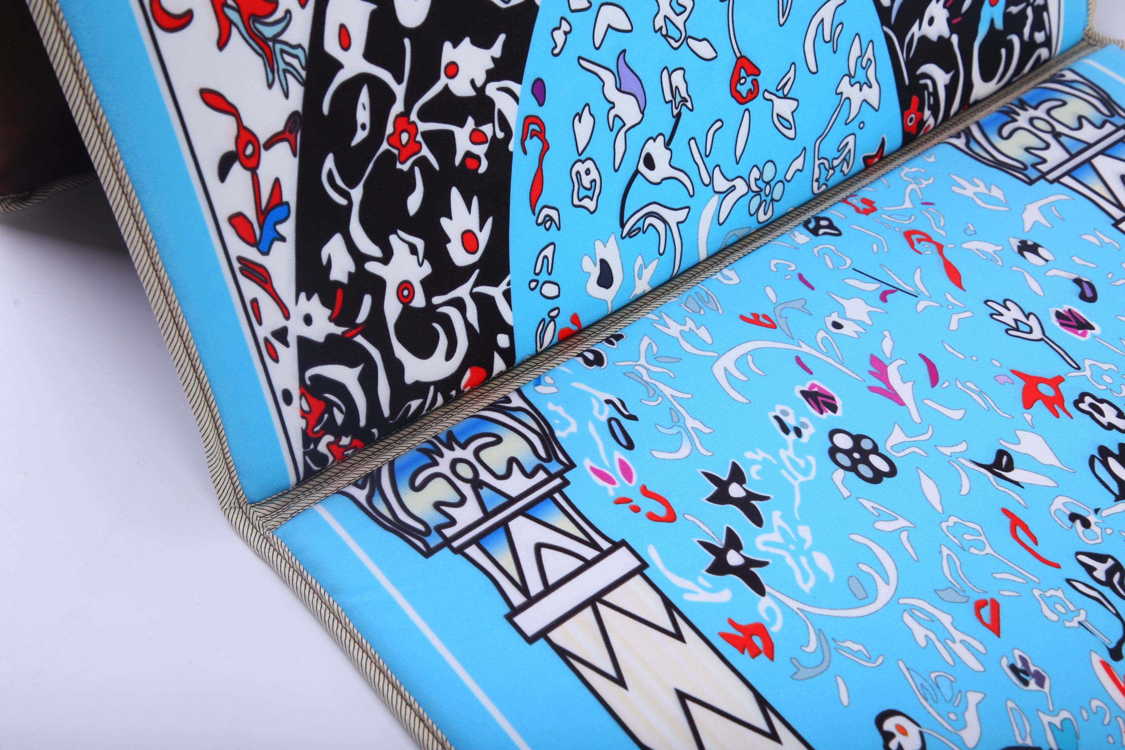 3D Printed Prayer Mat with Backrest Support, Foldable Travel Islamic Rug, Vibrant Design & Lightweight