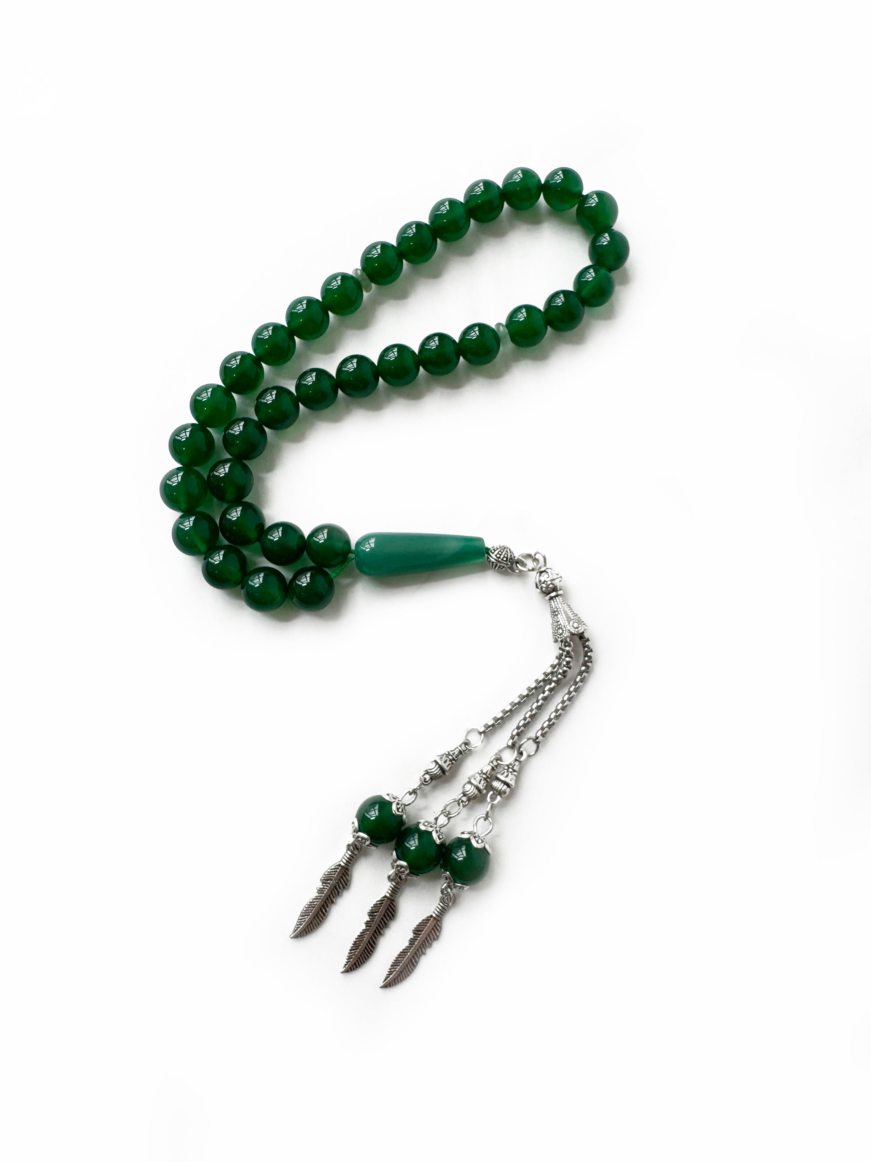 Premium 10mm Agate Tasbih – 33 Bead Islamic Prayer Bracelet for Daily Zikr