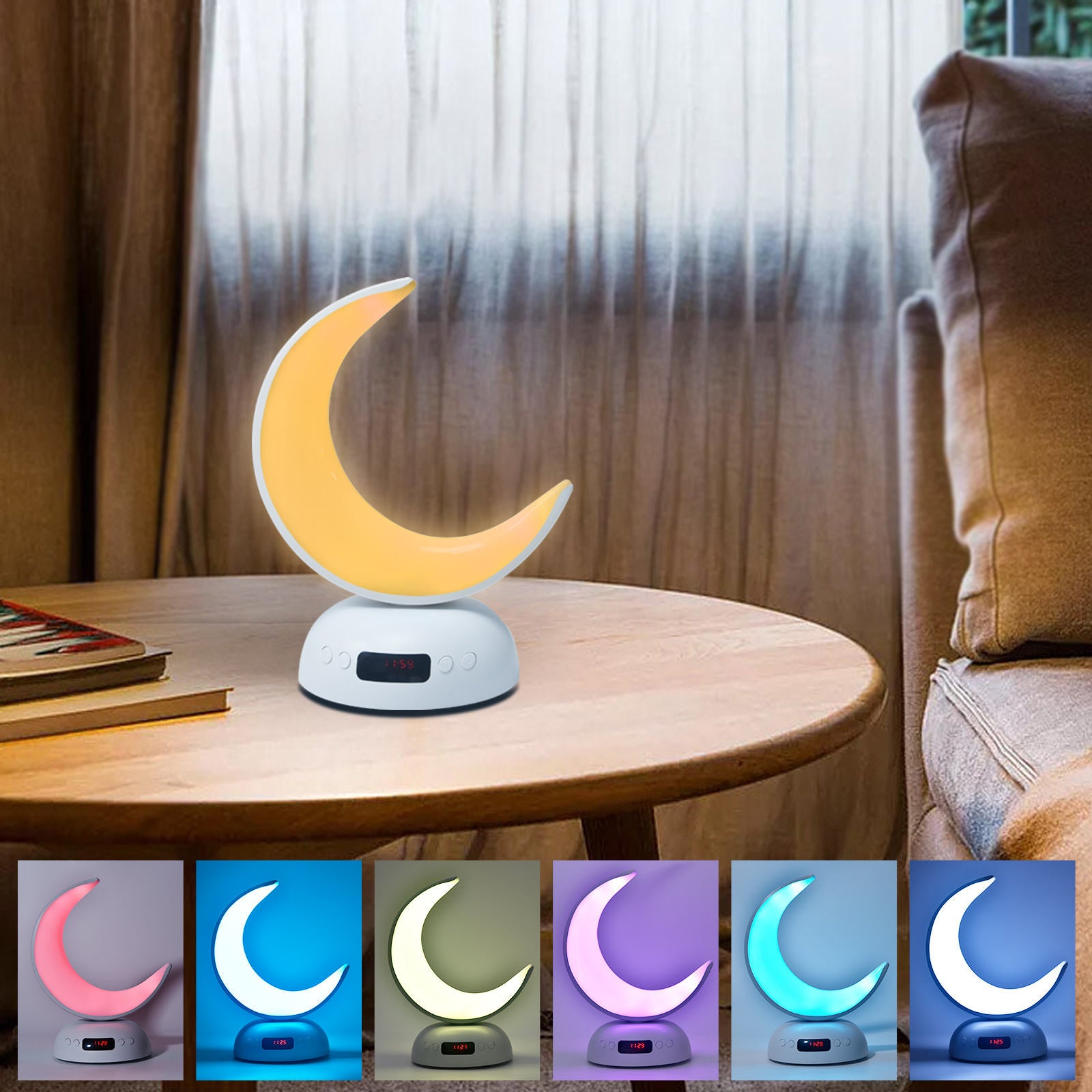 مكتب ذكي متعدد الوظائف، ساعة أذان رقمية بمصباح، مكبر صوت للقرآن الكريم، ضوء LED وناشر عطري