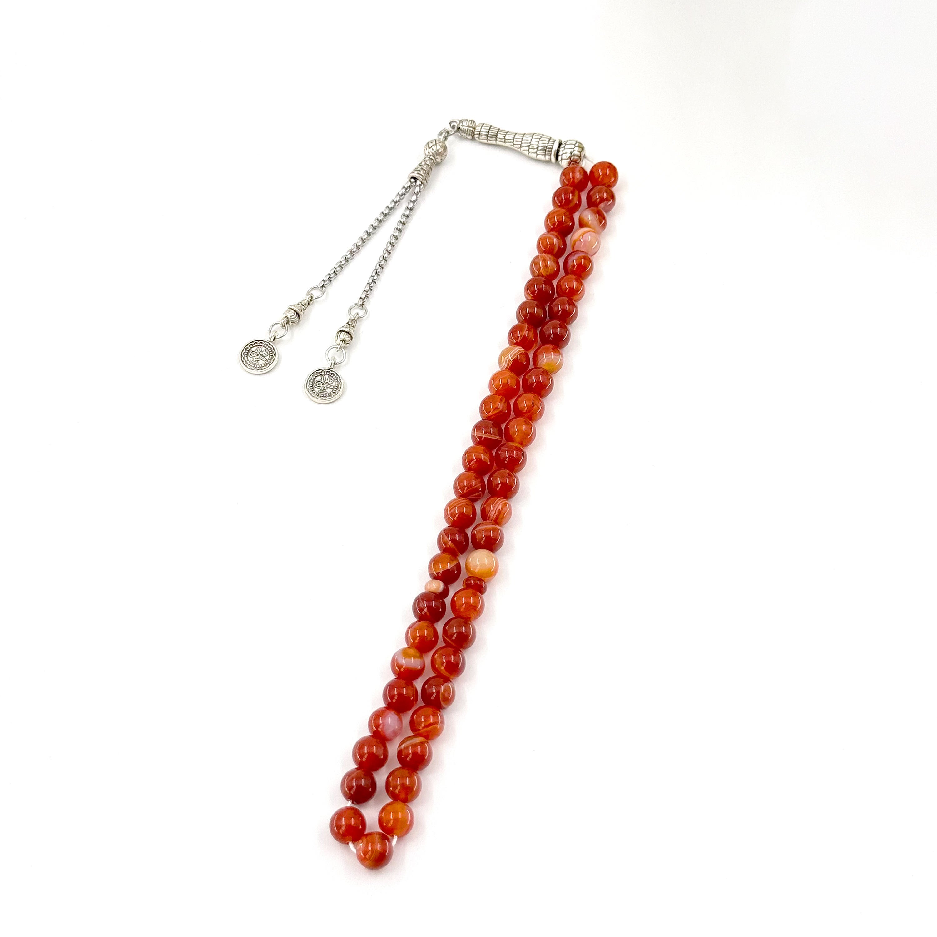 Natural Agate Tasbih Bracelet – 51 Beads 8mm Islamic Prayer Beads, Unisex Spiritual Gift for Zikr & Reflection