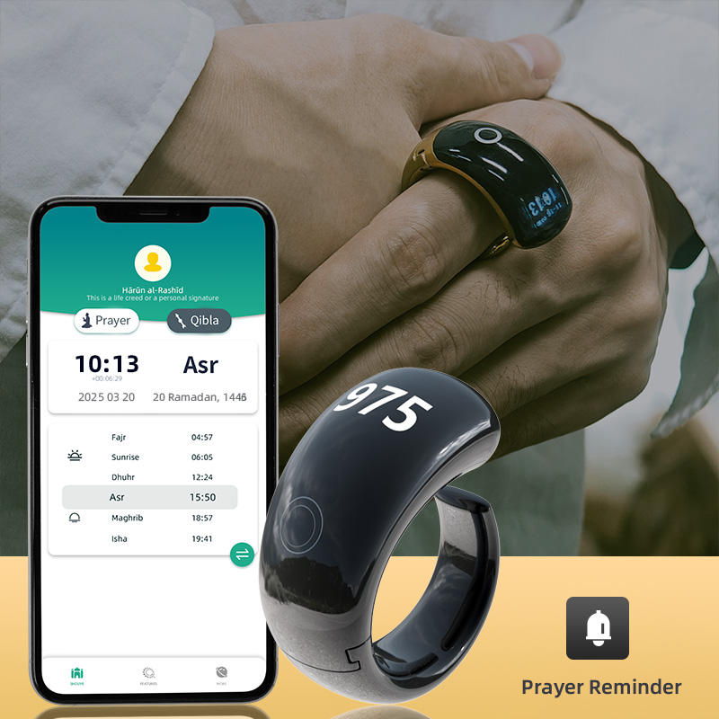 Smart Zikr Ring: Electronic Tasbeeh Counter with 5 Daily Prayer Reminders