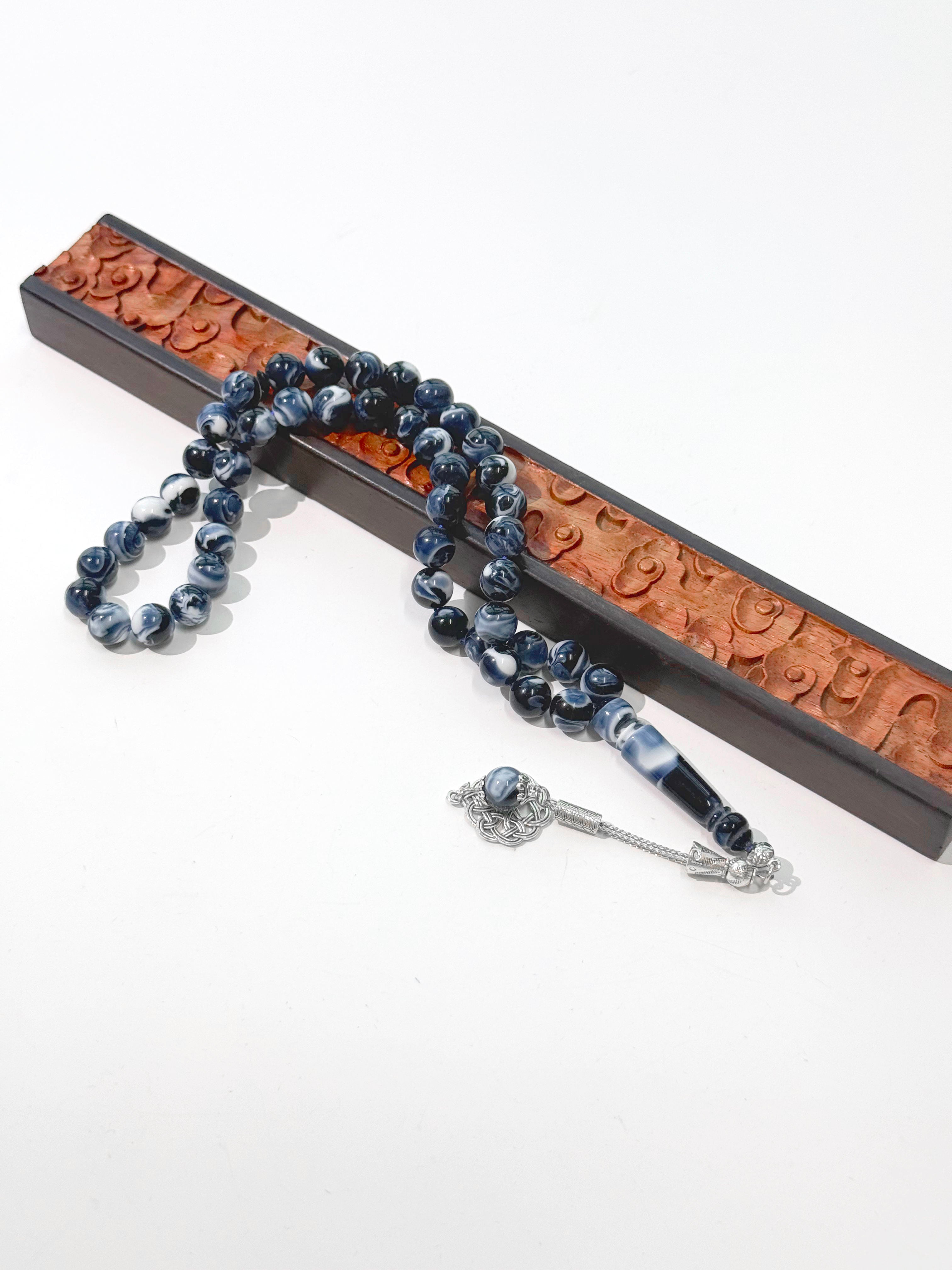 Elegant 45 Beads Islamic Misbaha Tasbih – 10mm Amber Resin Prayer Beads for Wholesale