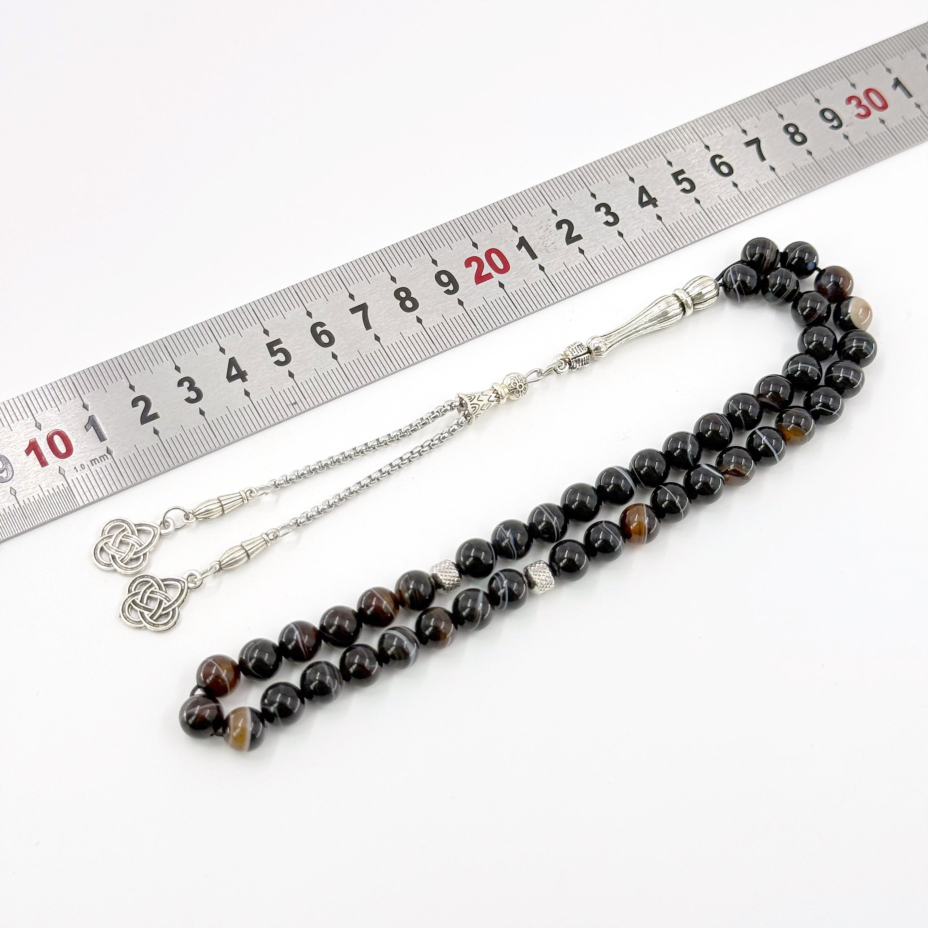 Premium 8mm Aqeeq Agate Tasbih – 45 Beads Islamic Prayer Beads for Zikr, Eid & Ramadan Gift