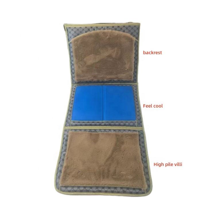 Modern Islamic Prayer Rug with Backrest, High-Pile Plush Villus, Cooling Cushion & Foldable Design