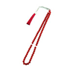66 Bead Red Agate Tasbih – 8mm Premium Islamic Prayer Beads with Elegant Tassel
