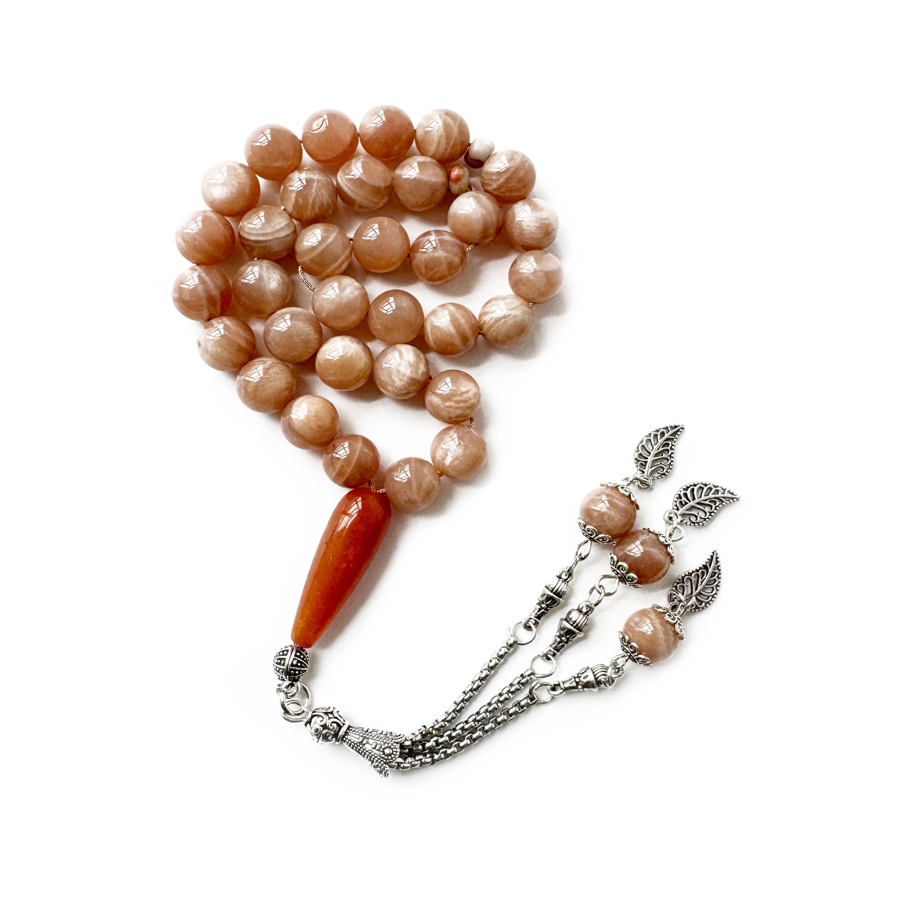 10mm Natural Stone Tasbih – 33 Beads Handmade Islamic Prayer Beads | Premium Misbaha for Dhikr