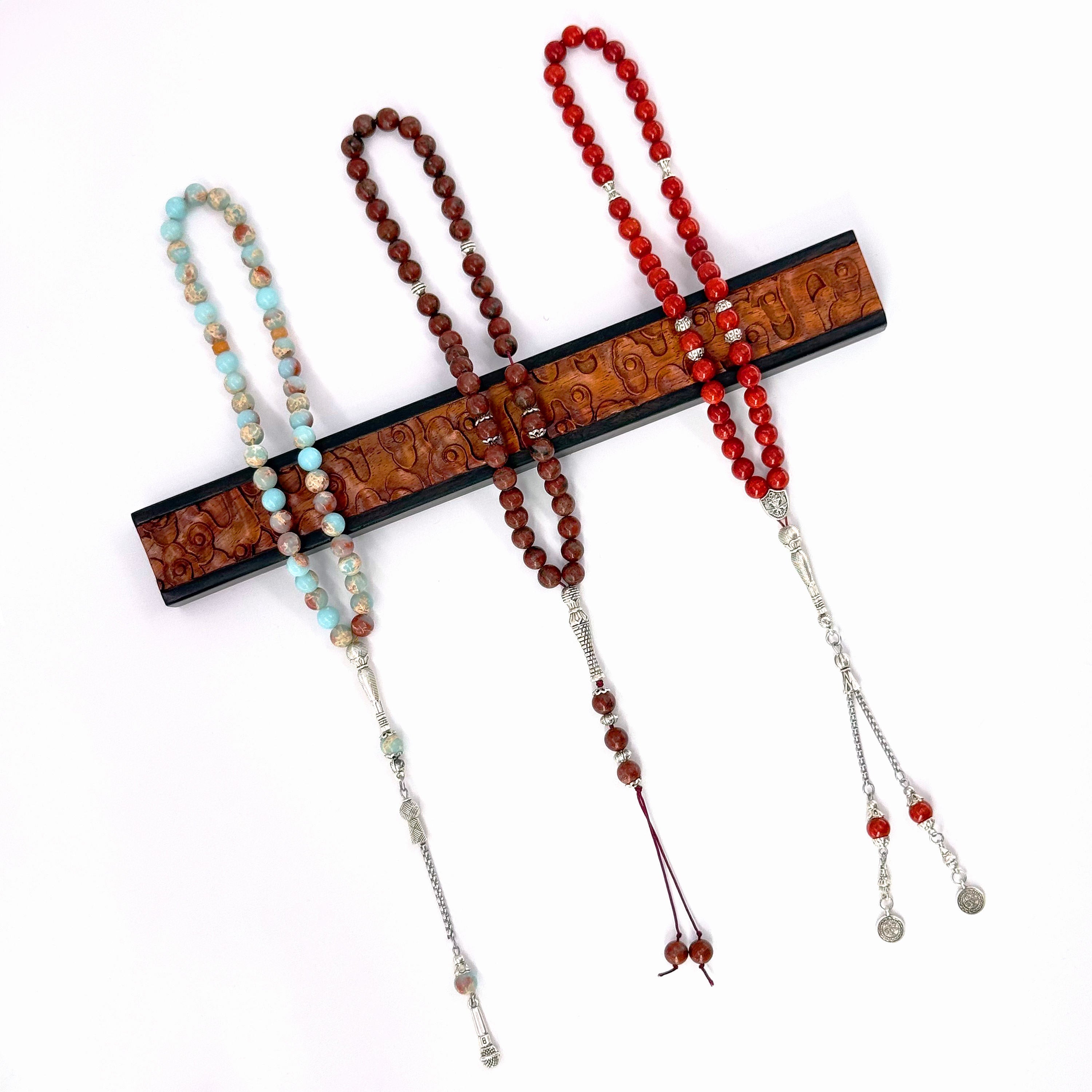 8mm Imperial Jasper Tasbih – 45 Beads Handmade Islamic Prayer Beads | Natural Stone Misbaha