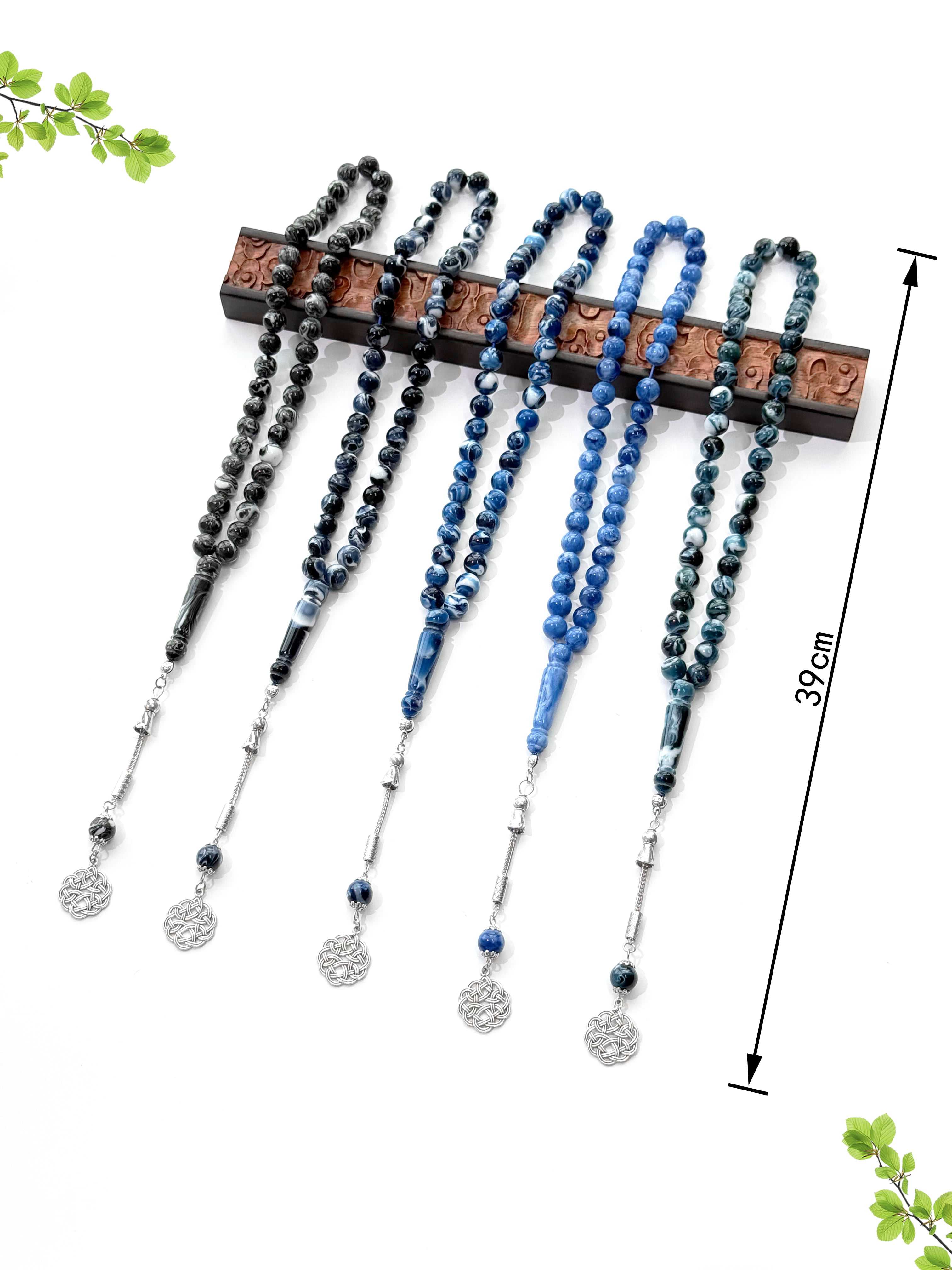 Elegant 45 Beads Islamic Misbaha Tasbih – 10mm Amber Resin Prayer Beads for Wholesale