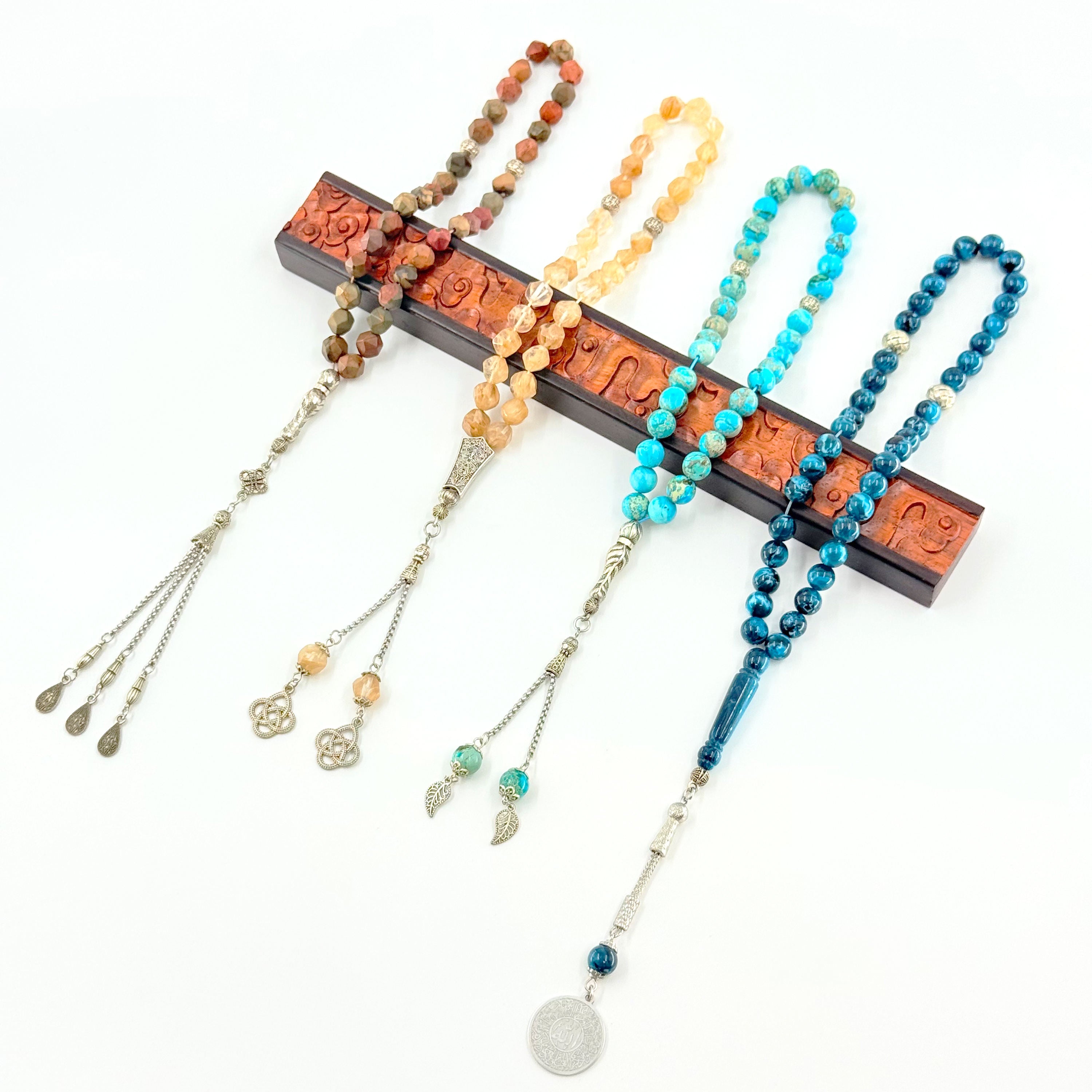 Elegant 39 Beads Islamic Tasbih Misbaha – 10mm Amber Resin Prayer Beads for Wholesale