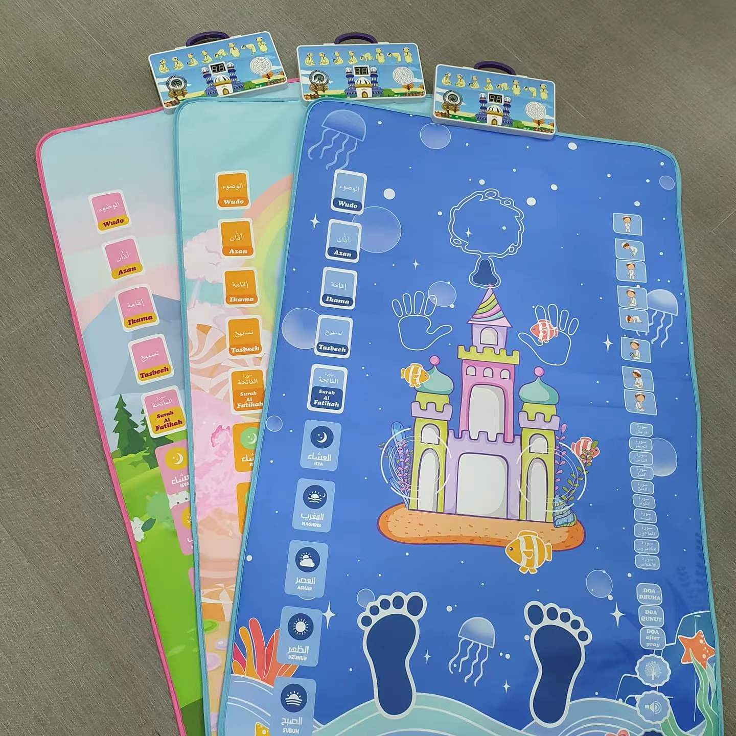 Smart Islamic Prayer Mat for Kids, 6 Languages, Sound & Light, Interactive Educational Toy & Gift