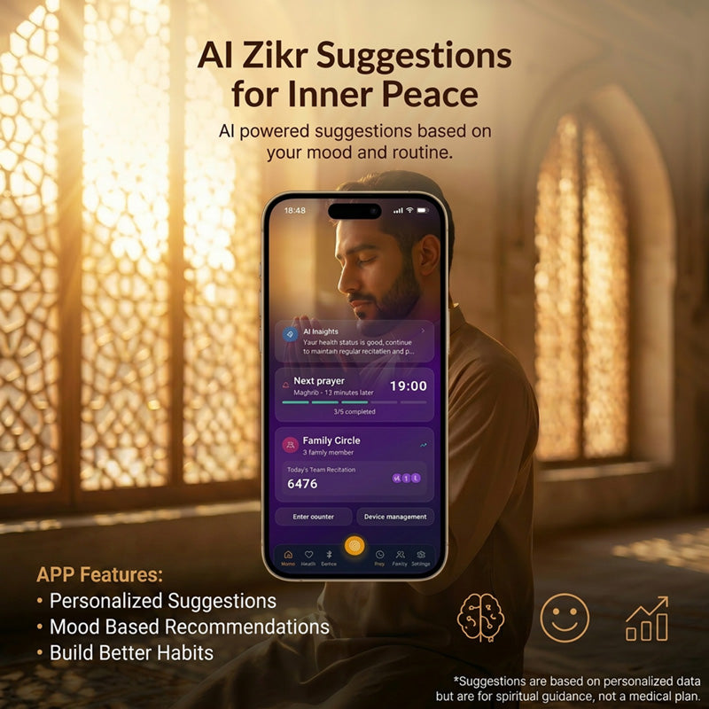 iTasbeeh Salam Ring – Smart Dhikr Ring with Portable Charging Case | Stainless Steel