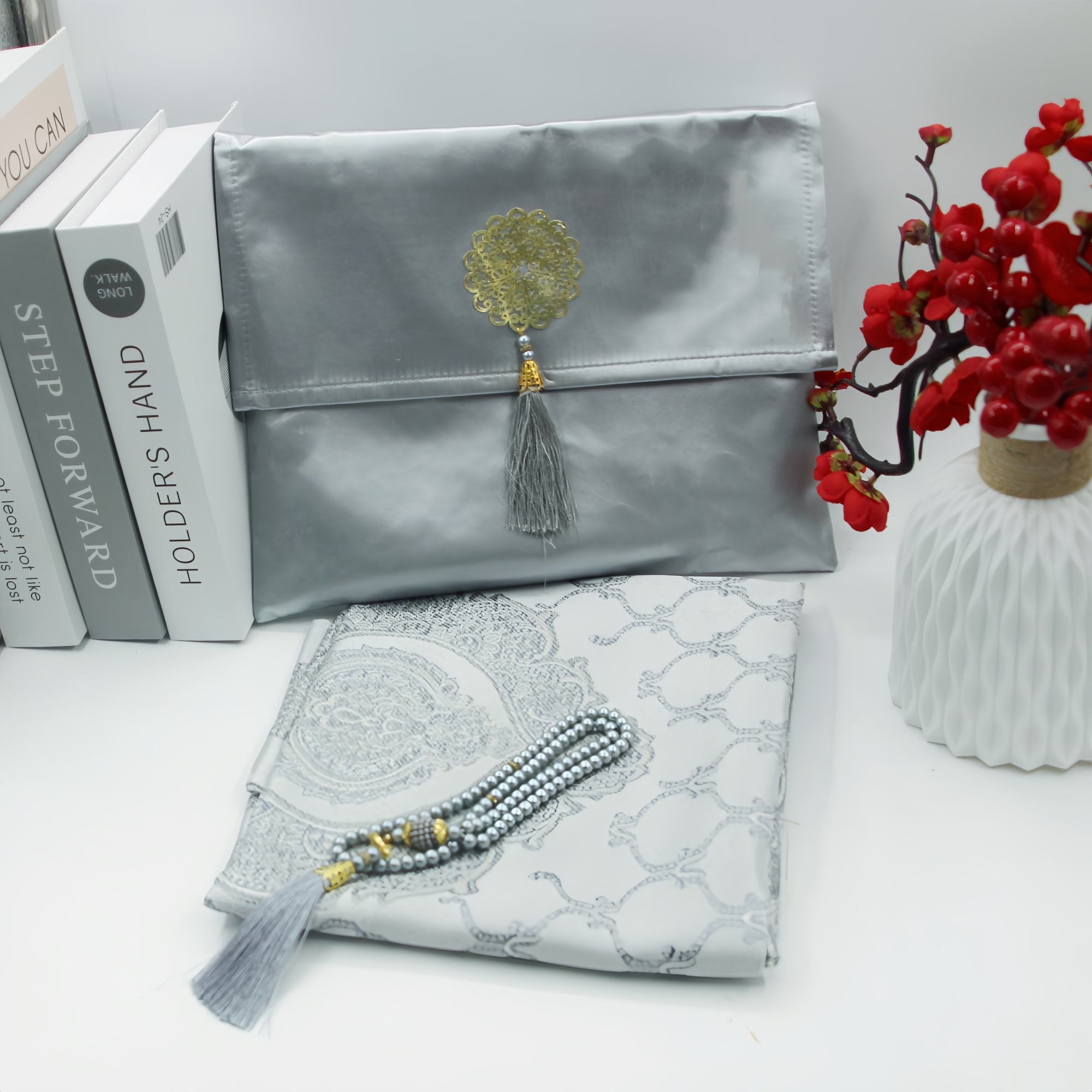 100% Silk Prayer Mat with Travel Case - Lightweight & Portable for Salah, Premium Islamic Gift