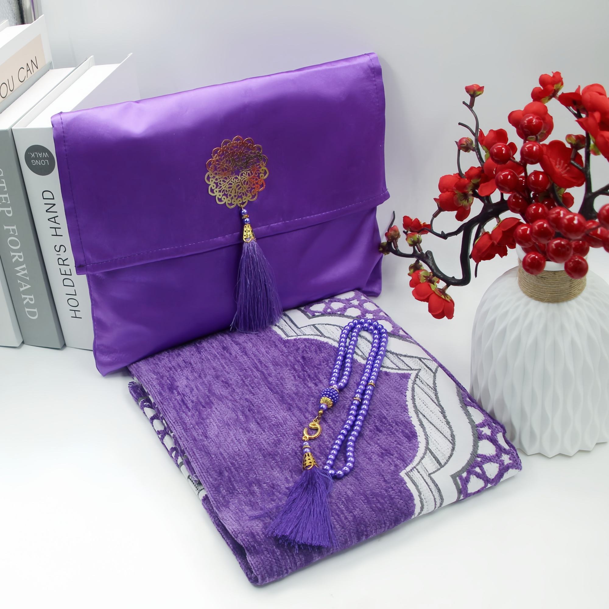 100% Silk Prayer Mat with Travel Case - Lightweight & Portable for Salah, Premium Islamic Gift