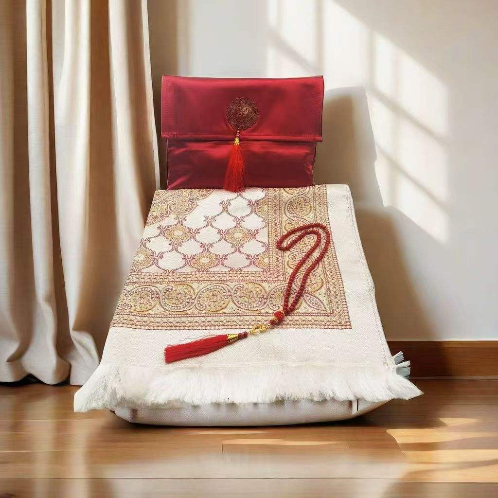 100% Silk Prayer Mat with Travel Case - Lightweight & Portable for Salah, Premium Islamic Gift