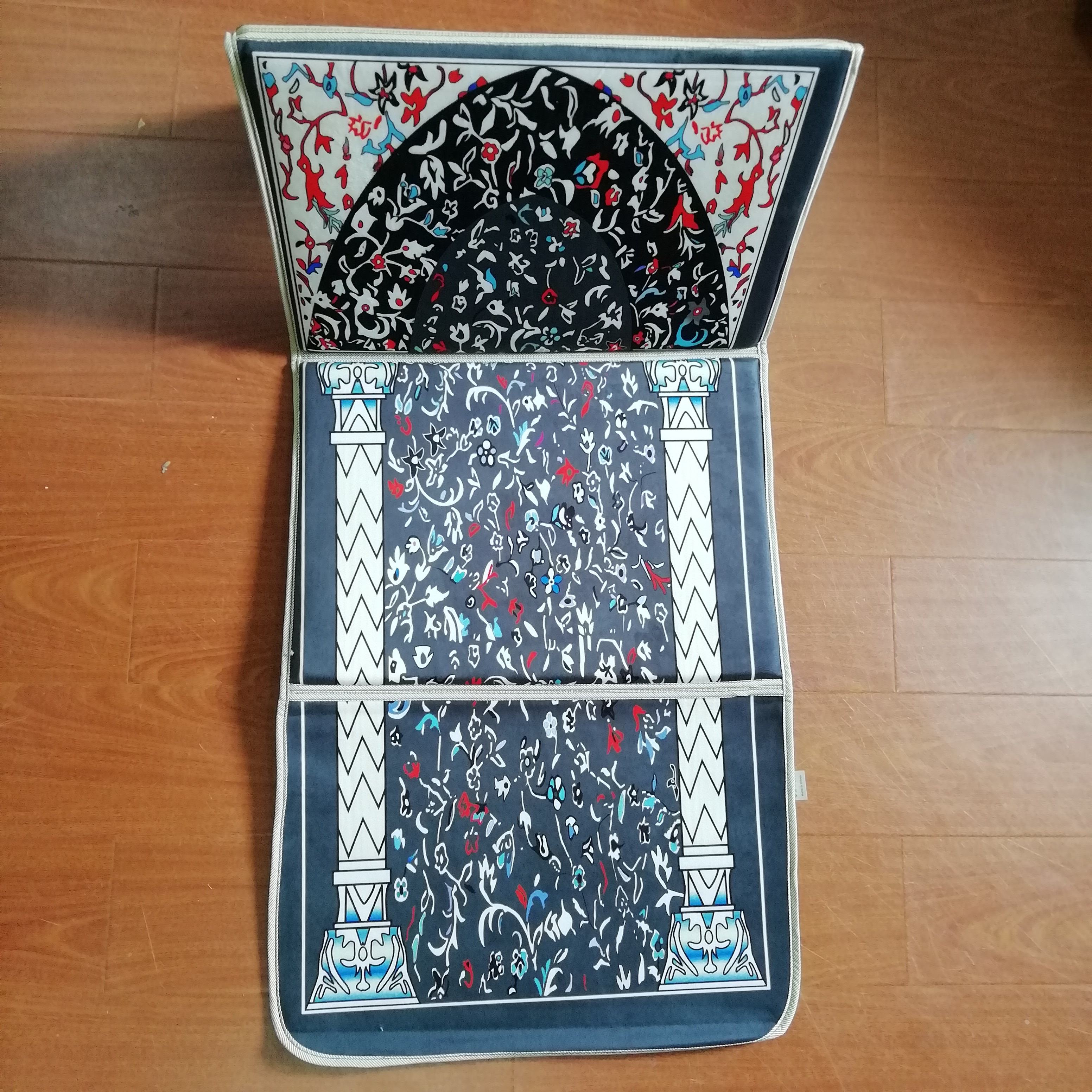 3D Printed Prayer Mat with Backrest Support, Foldable Travel Islamic Rug, Vibrant Design & Lightweight