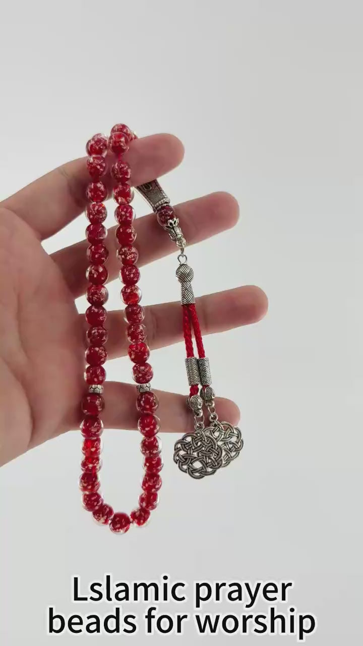 Luxury 45 Beads Crystal Glass Misbaha Tasbih – 8mm Luminous Prayer Beads for Wholesale & Islamic Gifts