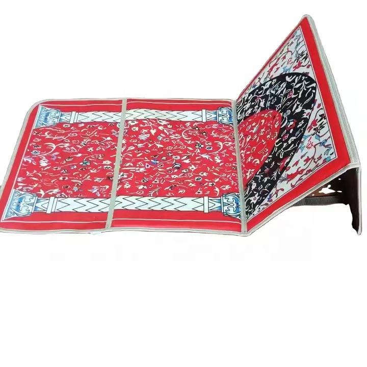 3D Printed Prayer Mat with Backrest Support, Foldable Travel Islamic Rug, Vibrant Design & Lightweight